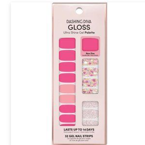 Dashing Diva Ultra Shine Gloss Gel Nail Polish Strips Palm Beach hot pink nwt